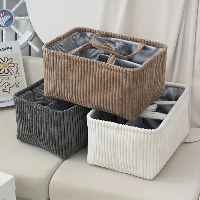 Large Bohemian Storage Basket | Multi-Compartment Organizer