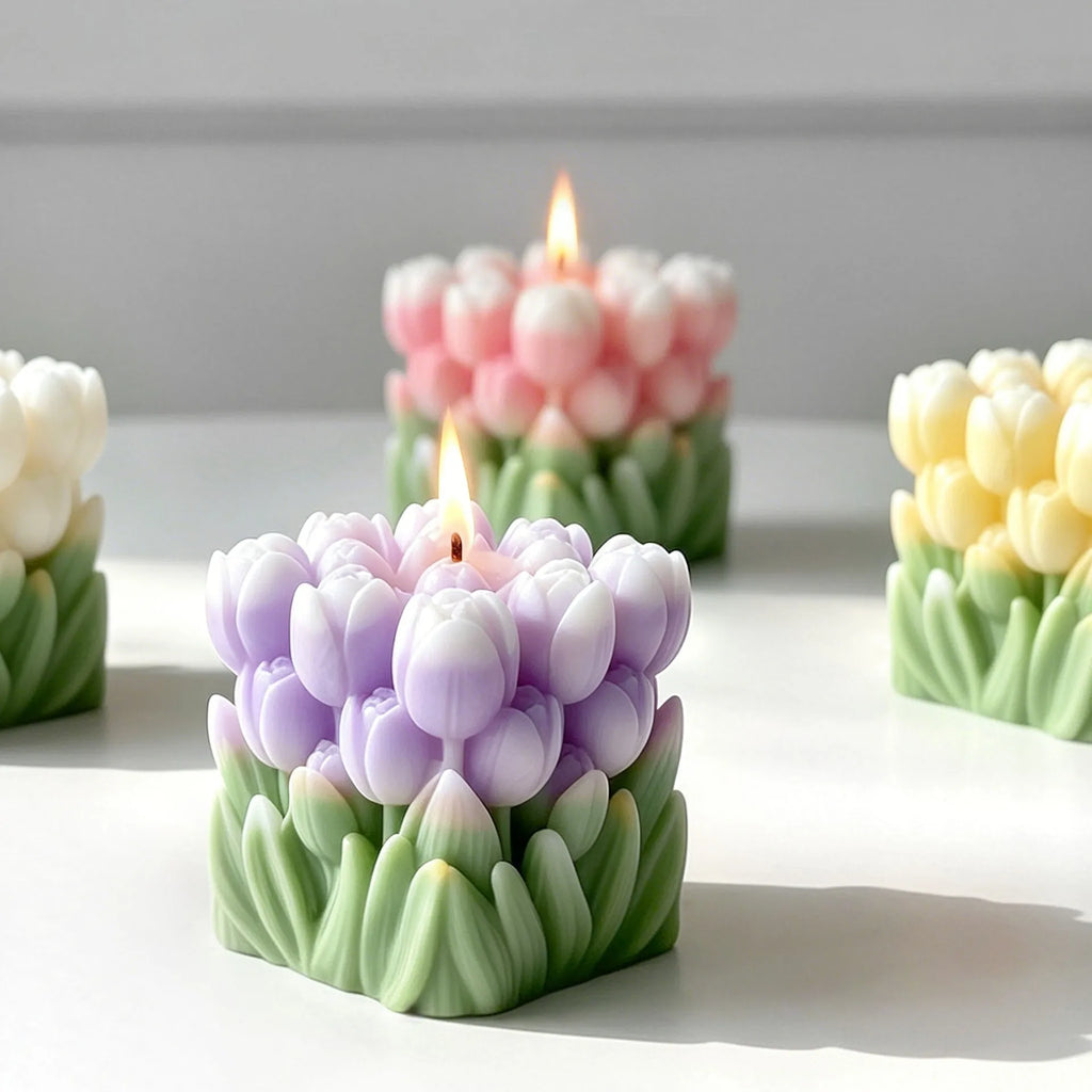 3D Tulip Flower Silicone Mold Bouquet Candle DIY Aromatherapy Soap