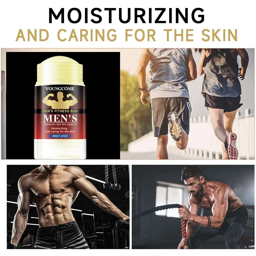 Men's Gym Skincare Bar – 72H Sweat Defense, Niacinamide & Charcoal