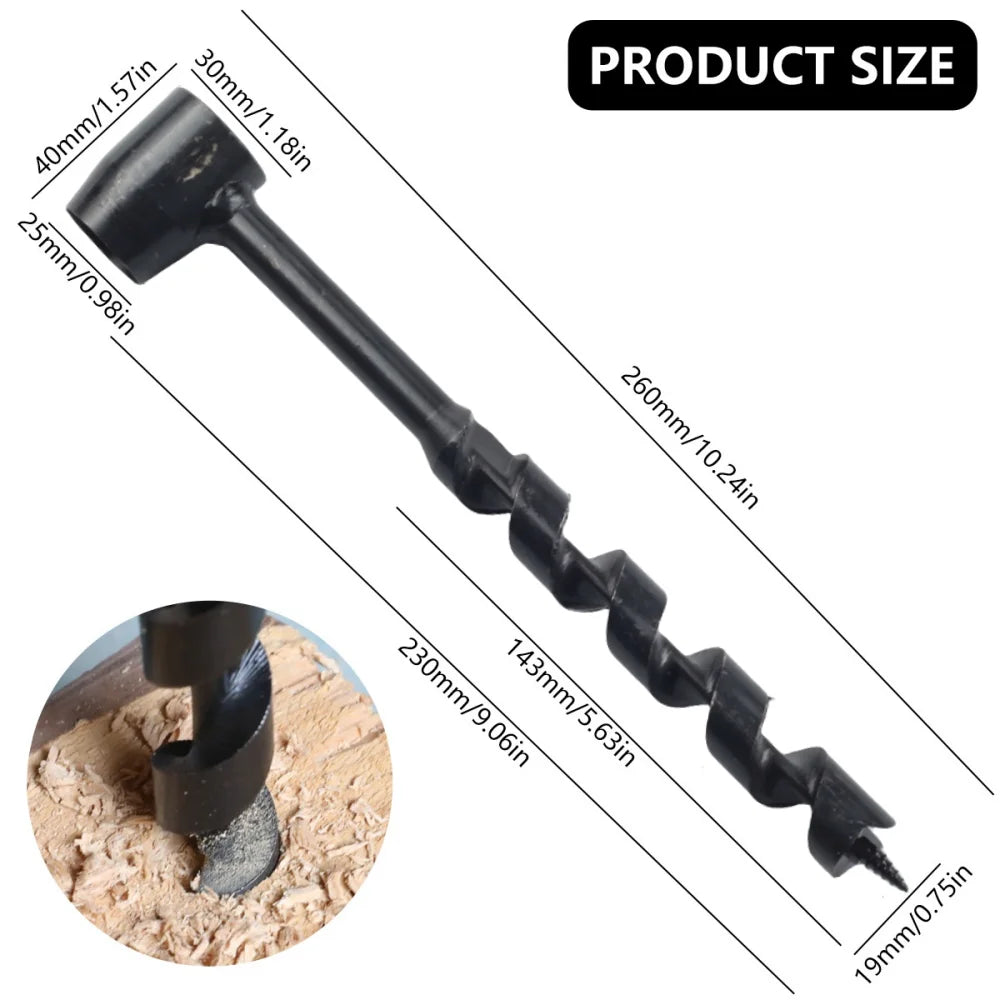 SLADE Manual Auger Drill – Carbon Steel Bushcraft Wood Tool