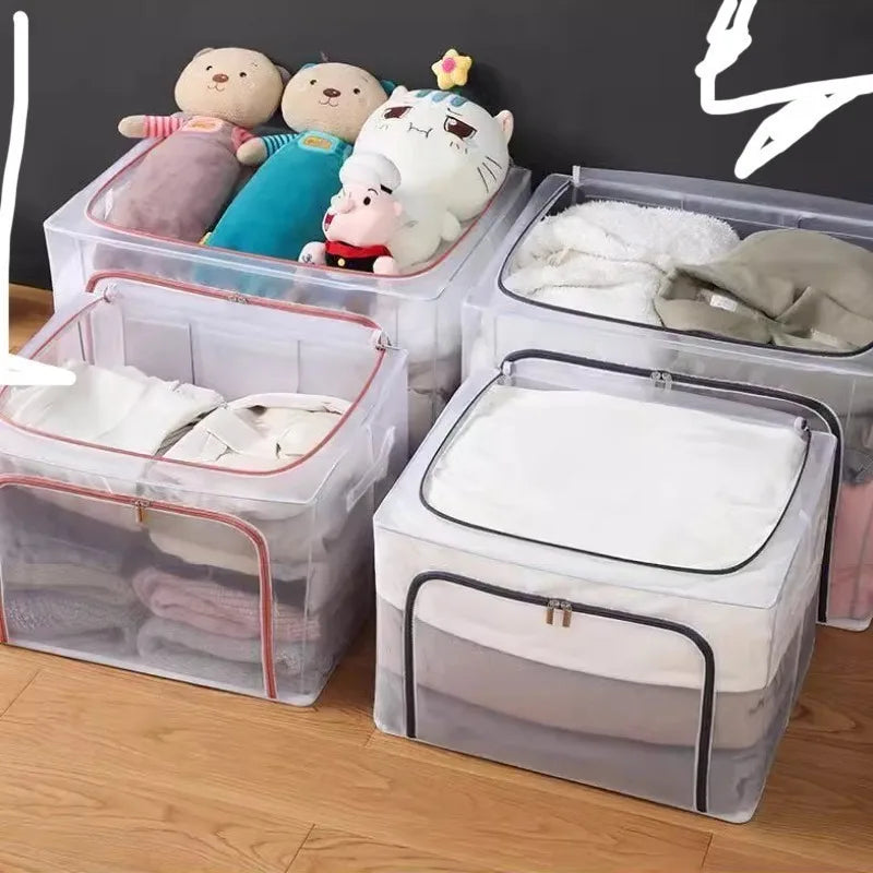 Large Transparent Clothes Storage Box | Wardrobe Organizer