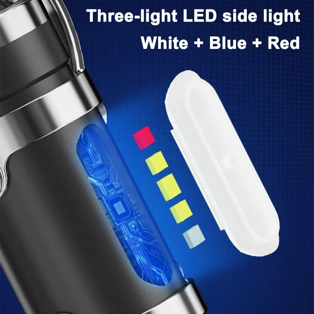 Mini Keychain LED Flashlight – 8 Modes, Power Bank, Type-C