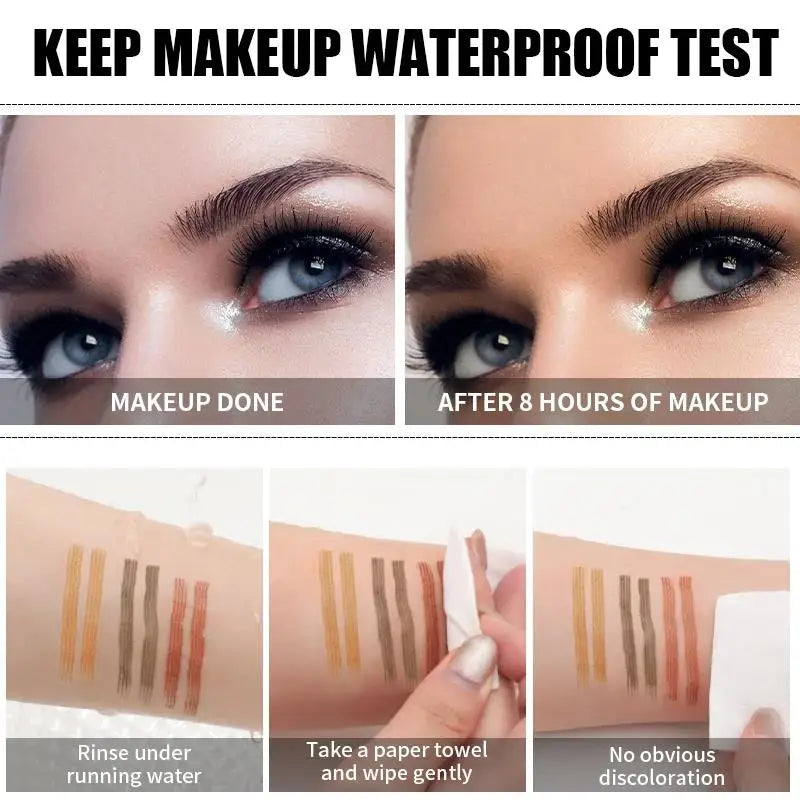 QIC Waterproof Liquid Eyebrow Pen – 4-Tip, Long-Lasting Brows