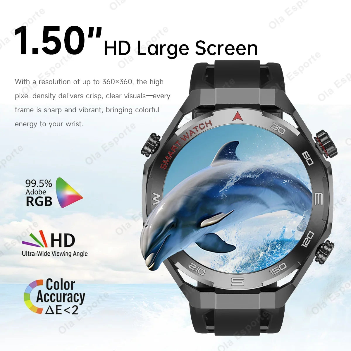Military Men Smart Watch Health Monitor Wireless Call Smartwatch