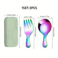 Portable Cutlery Stainless Steel Short Handle Round Head Spoon Mini