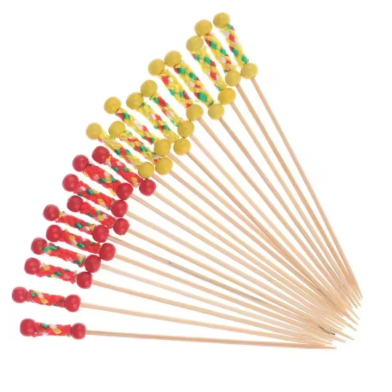 Party Banquet Celebration Festival Fruit Fork Disposable Bamboo