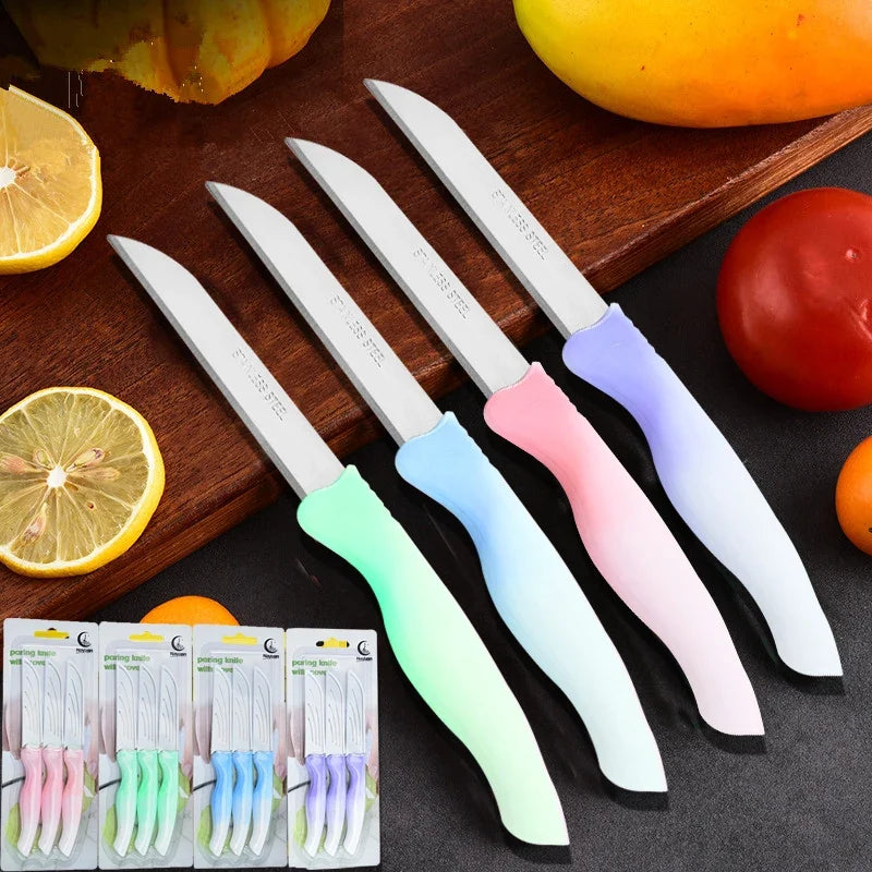 Gradient 4-Color Paring Knife Set with Sleeves | Kitchen Knives