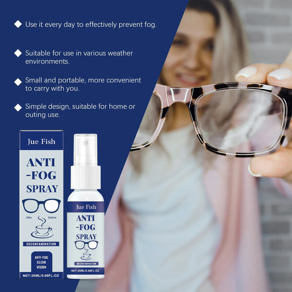 Jue Fish Anti-Fog Spray for Glasses – Clear Vision Defogger
