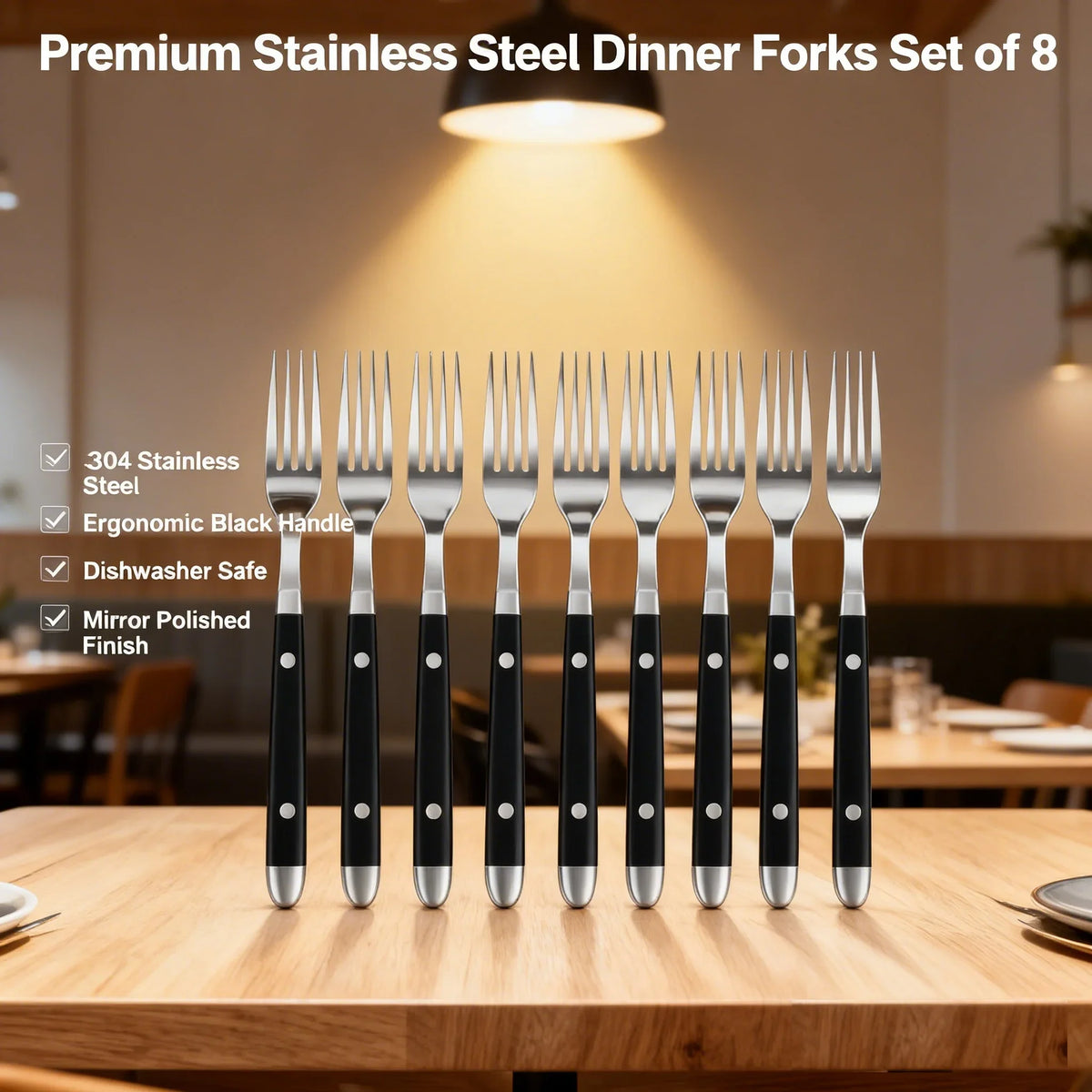 Stainless Steel Dinner Fork Set 1–8 Piece | Food-Grade Flatware