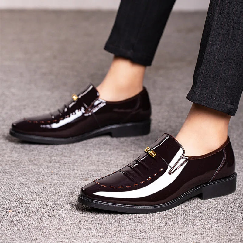 YBQJOO Men's Slip-On Oxford Dress Shoes | Business & Wedding