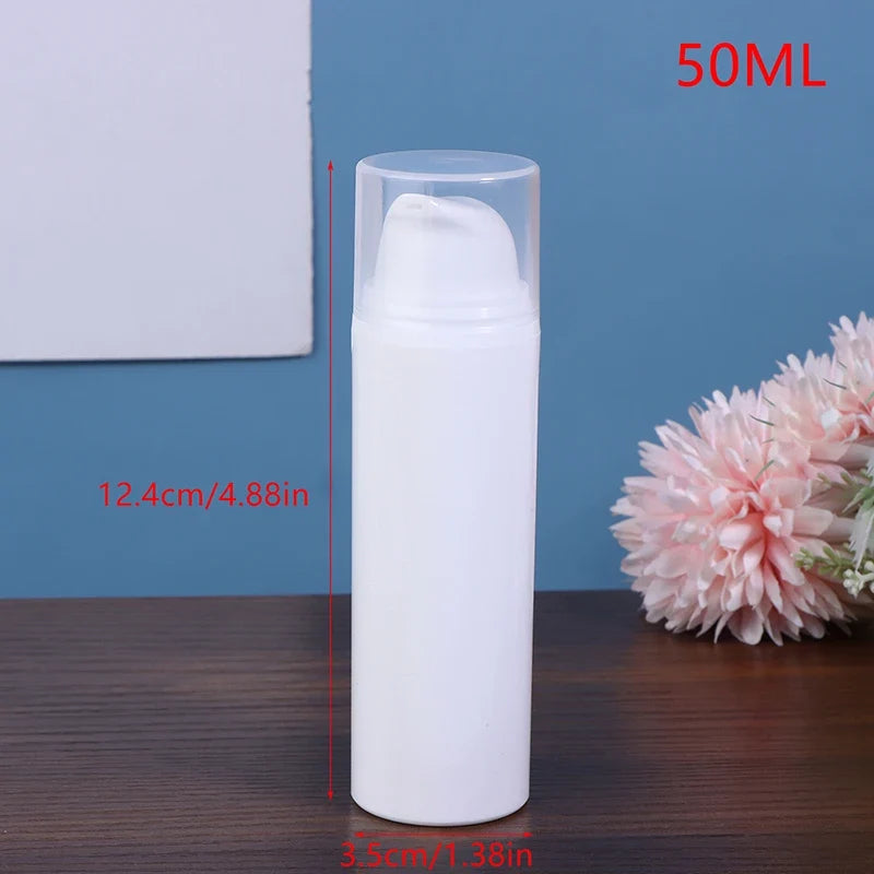 Airless Pump Travel Bottles 15ml 30ml 50ml – Refillable Lotion