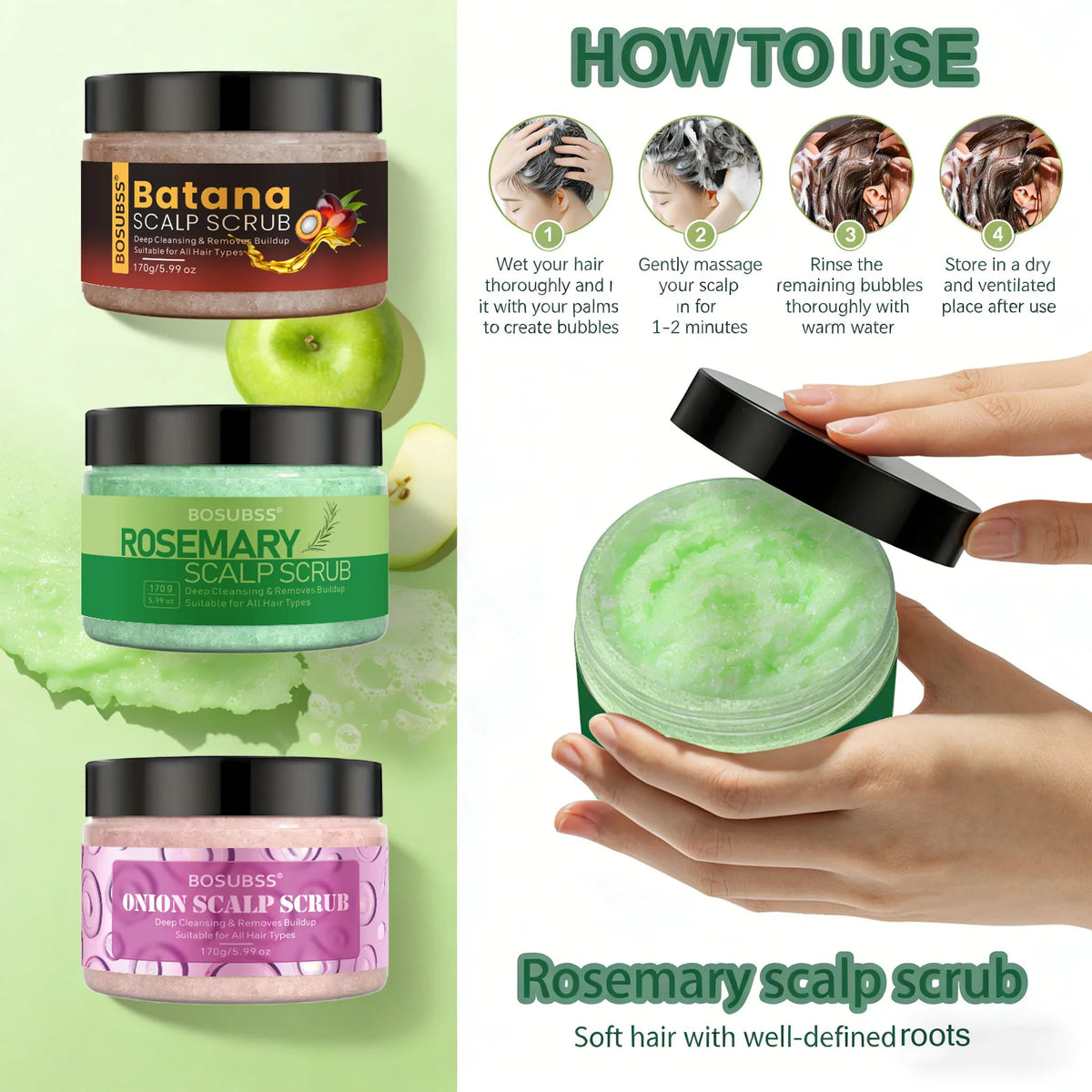 Rosemary Scalp Scrub – Natural Oil Control, All Hair Types