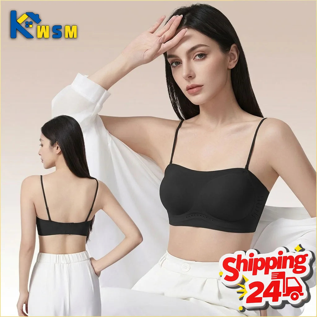 Seamless Wire-Free Push Up Bandeau Bra | Backless & Padded