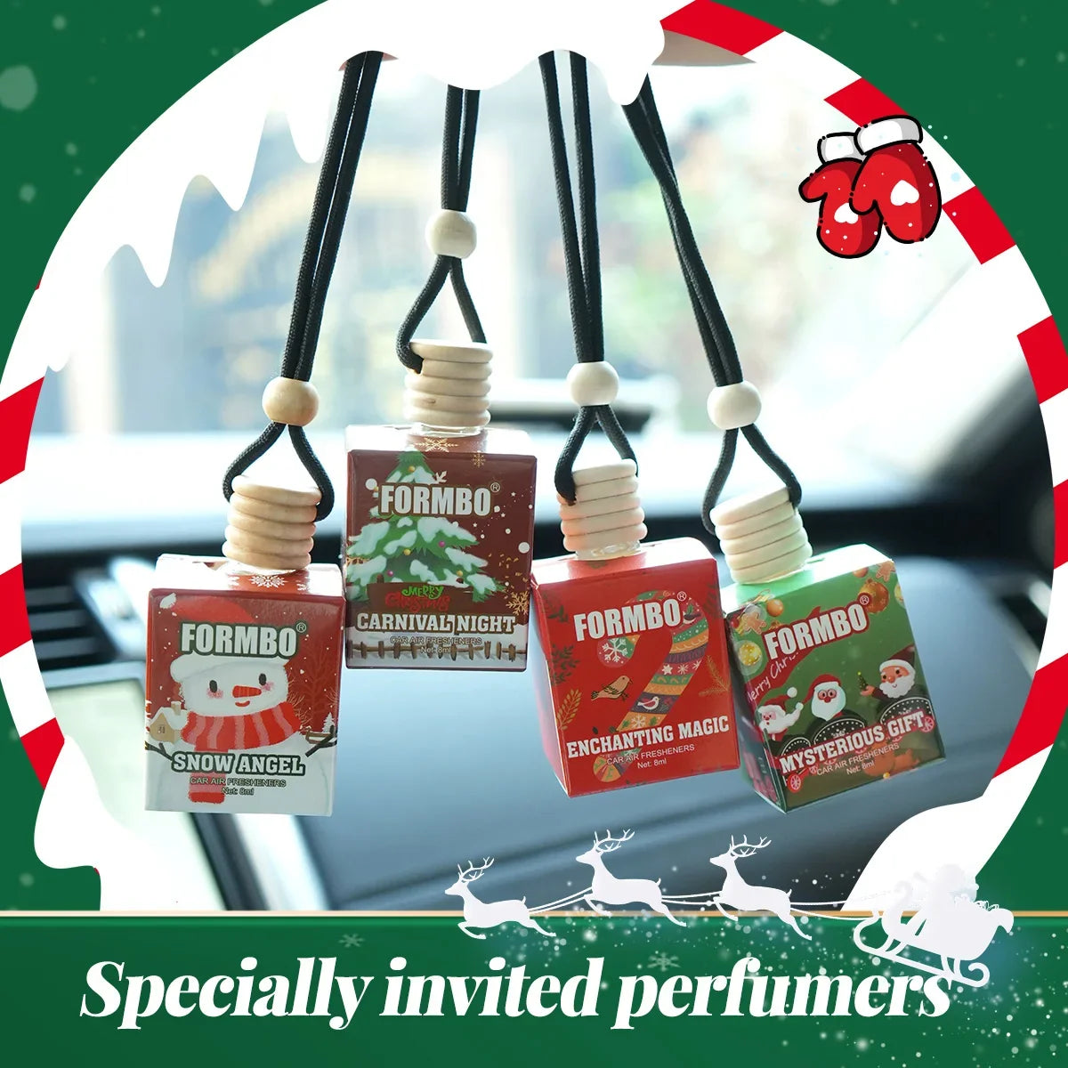 4-Pack Christmas Snowman Car Air Freshener – Lasting Fragrance