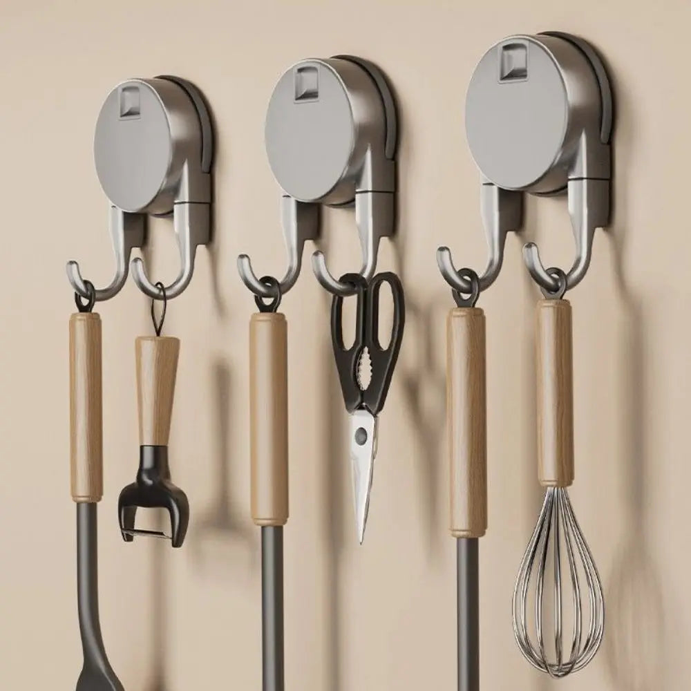 2-Pack Suction Cup Double Hooks – Waterproof Kitchen Storage