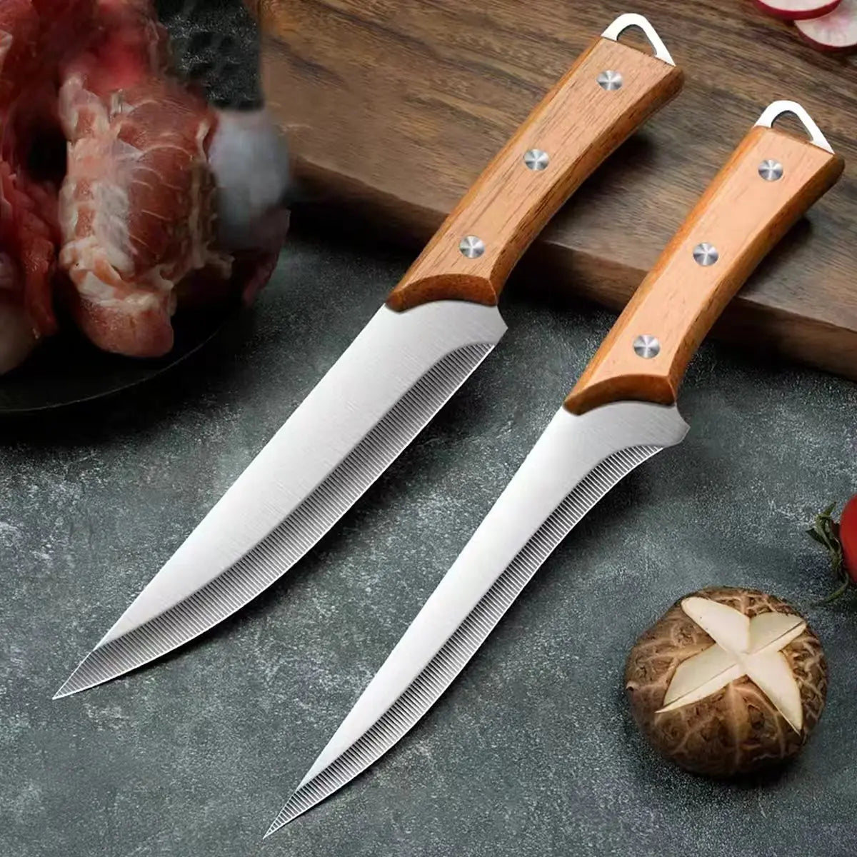 SHENJIU Stainless Steel Fillet & Boning Knife – Wood Handle
