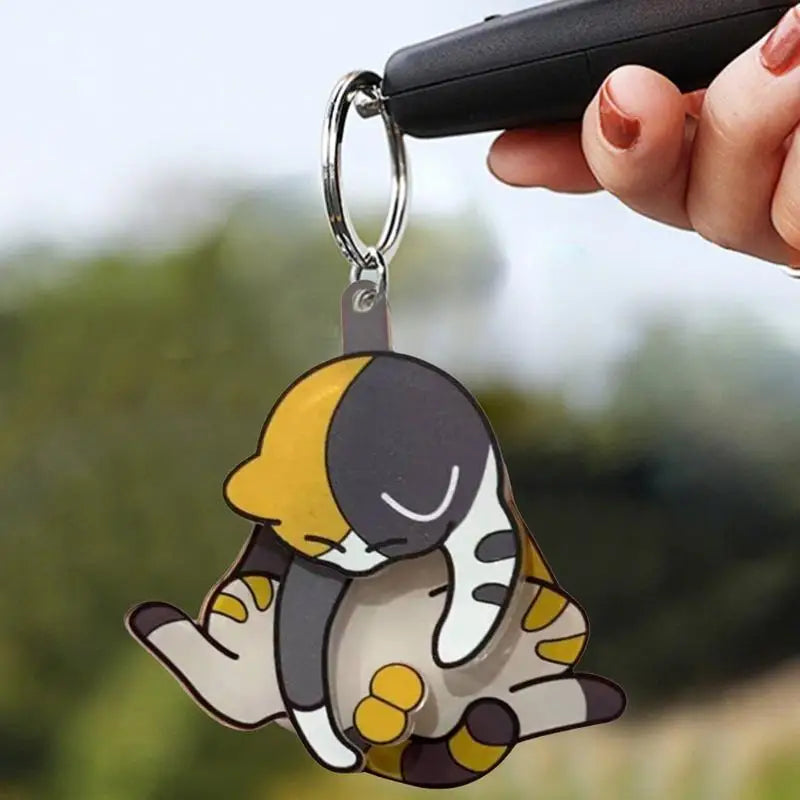 Cute Cat Keychain | Acrylic Kitten Charm Backpack & Bag Clip