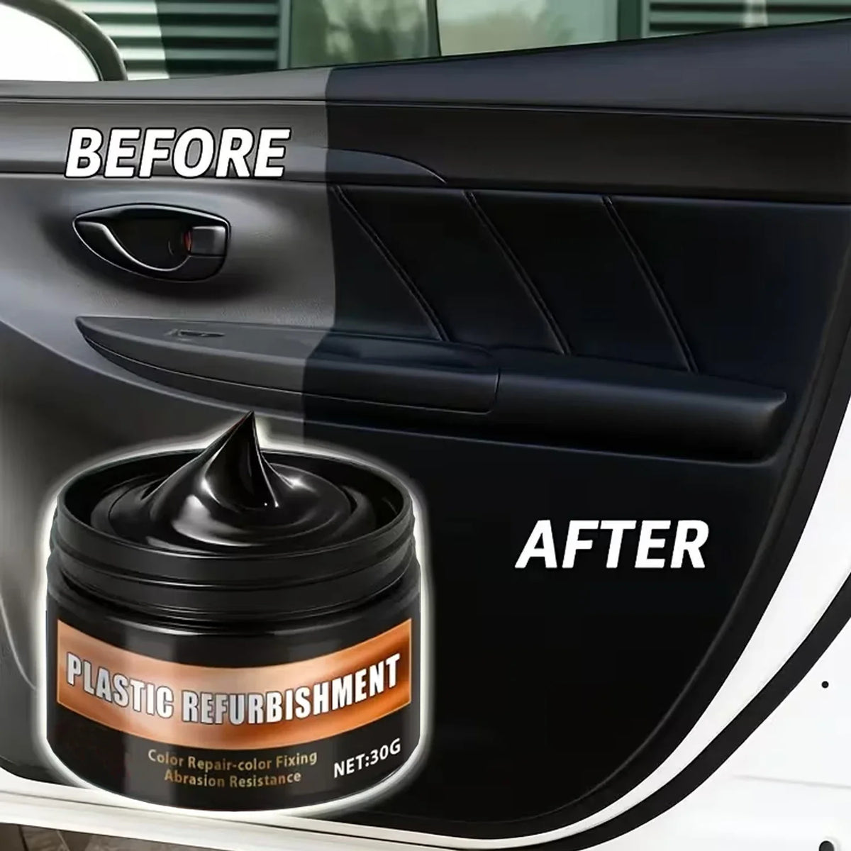 Black Gloss Polishing Paste – Auto Plastic & Steering Wheel Wax