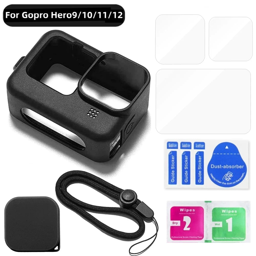 Silicone Case & Screen Protector for GoPro Hero 9 10 11 12