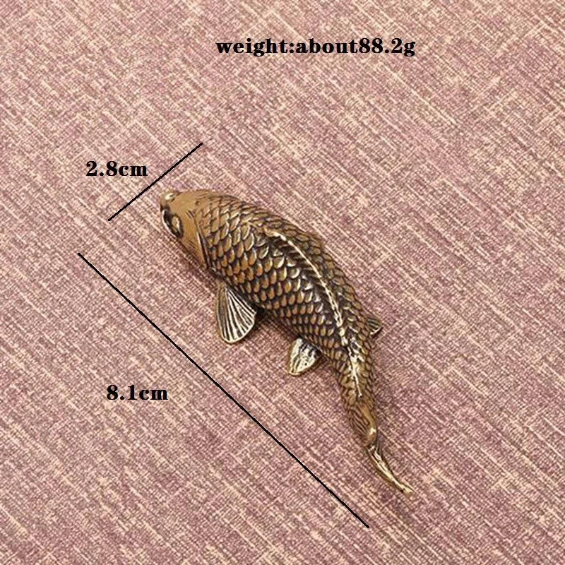 Solid Brass Carp Fish Statue – Feng Shui Desktop Ornament