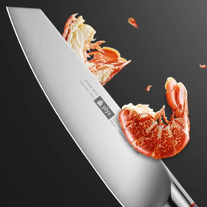 Stainless Steel Chef Knife – Sharp Cleaver & Solid Wood Handle
