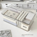 Desktop Storage Box Large Capacity Lid Transparent Cosmetic Office