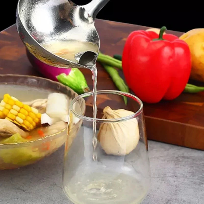Stainless Steel Soup Ladle with Strainer Filter | Large Spoon