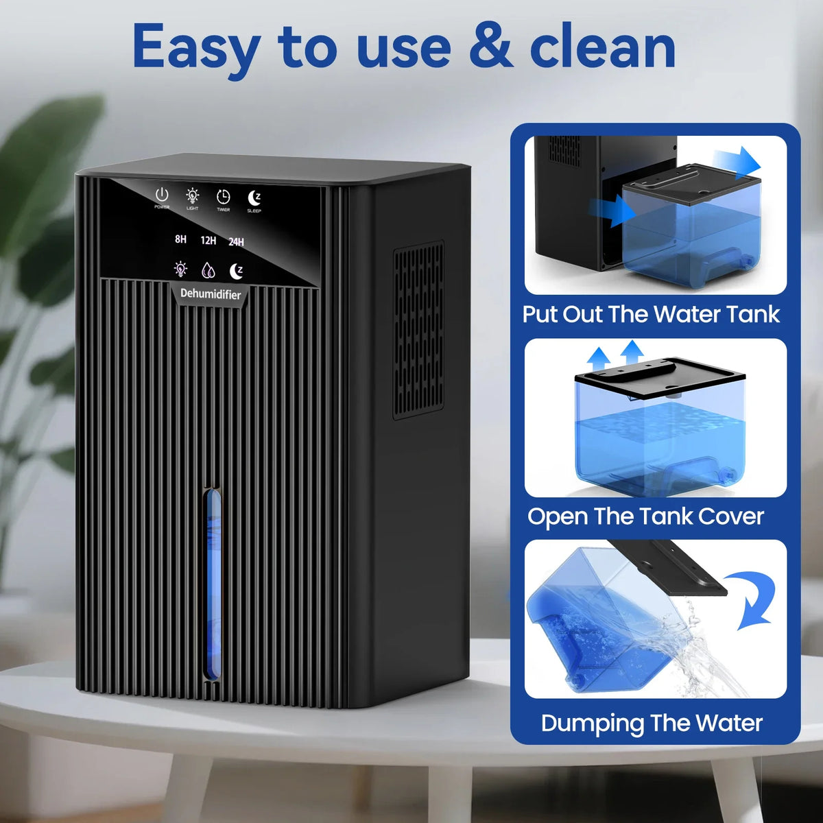 URGGU 2.2L Portable Mini Dehumidifier for Home & Bedroom