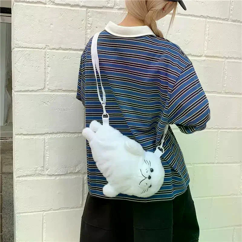 Cute Seal Plush Crossbody Bag – Soft Cartoon Shoulder Pouch