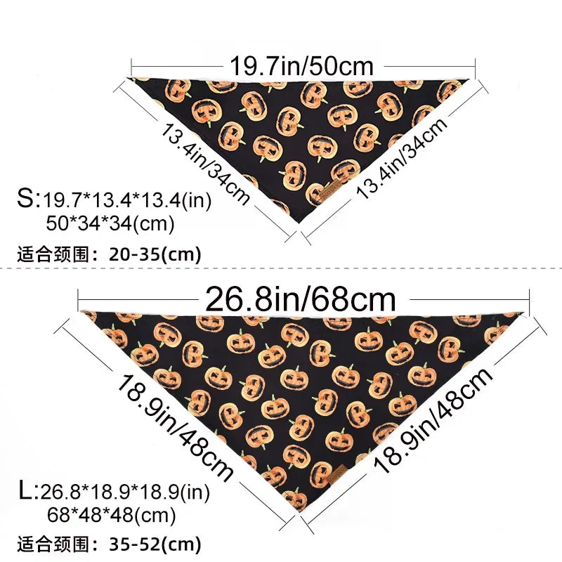 Dog Pet Triangle Towel Halloween Party Bandana Adjustable Scarf Bib