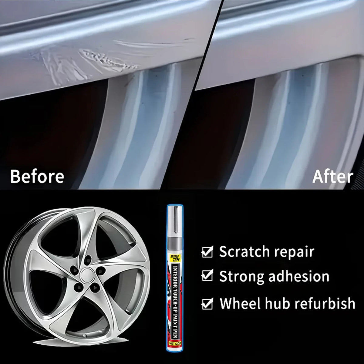 Car Interior Touch-Up Paint Pen – 20g Scratch Repair Tool