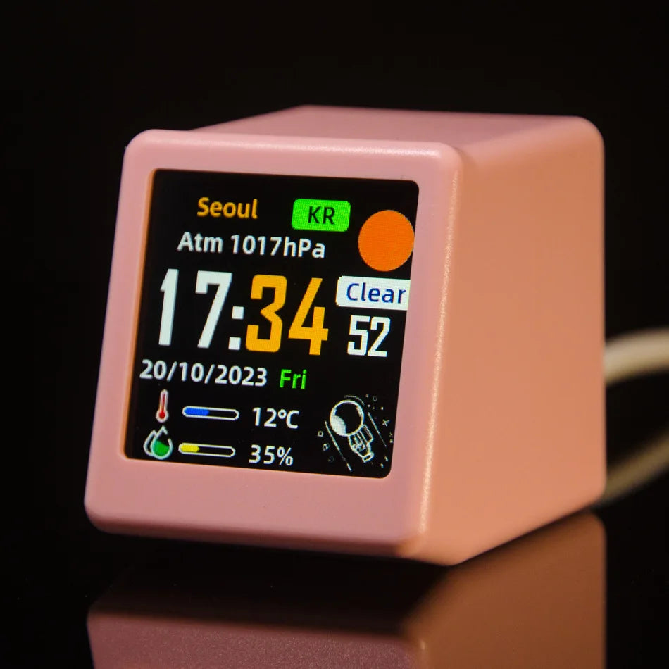WiFi Animated Weather Station Desk Clock – Thermometer Display