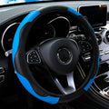 PU Leather Carbon Fiber Steering Wheel Cover 14.5–15 Inch