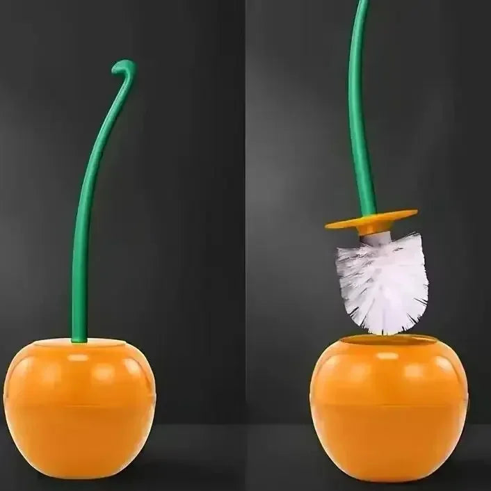 Red Toilet Brush Creative Lovely Cherry Shape Lavatory Holder