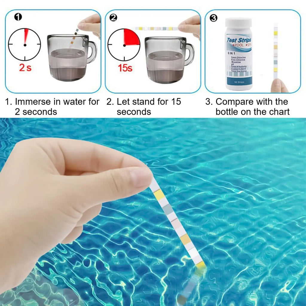 7-in-1 Pool & Spa pH Test Strips 100ct | Chlorine & Alkalinity