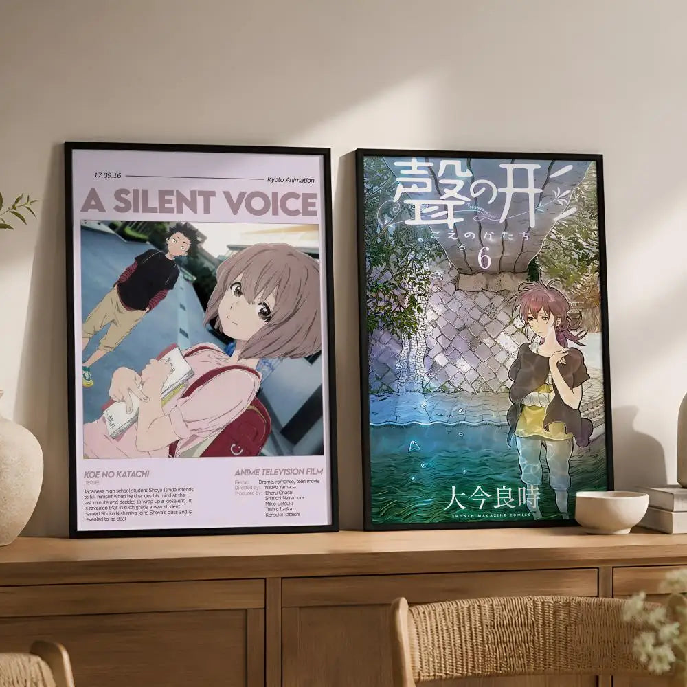 Silent Voice Anime Poster – Waterproof Peel-and-Stick PVC Wall Art