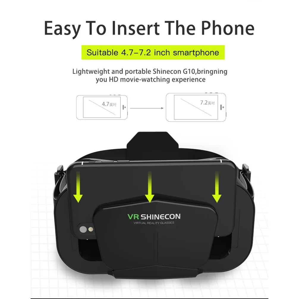 Shinecon 3D VR Headset Glasses for iPhone & Android | 110°–120° FOV