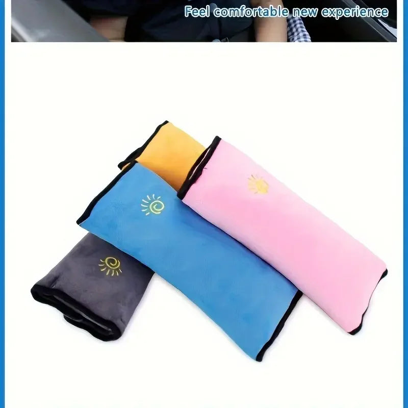Kids Car Seat Belt Shoulder Protector & Neck Pillow | Soft Velvet