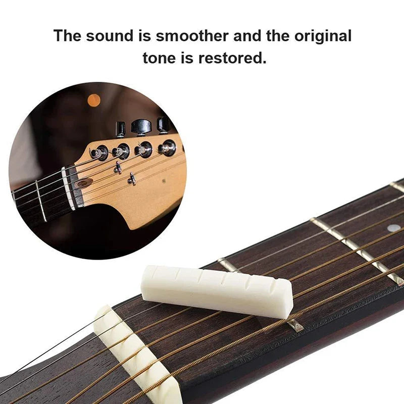 Acoustic Guitar Bridge Pins & Nut Set – ABS Ivory Replacement