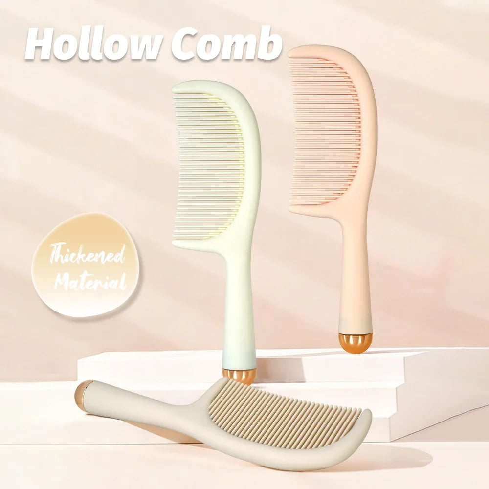 Luxury Beige Handle Comb – Ergonomic Gold Capped Salon Comb