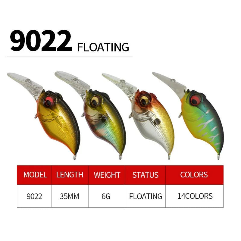 6g 42mm Floating Crankbait Lure – Bass, Perch & Pike Wobbler