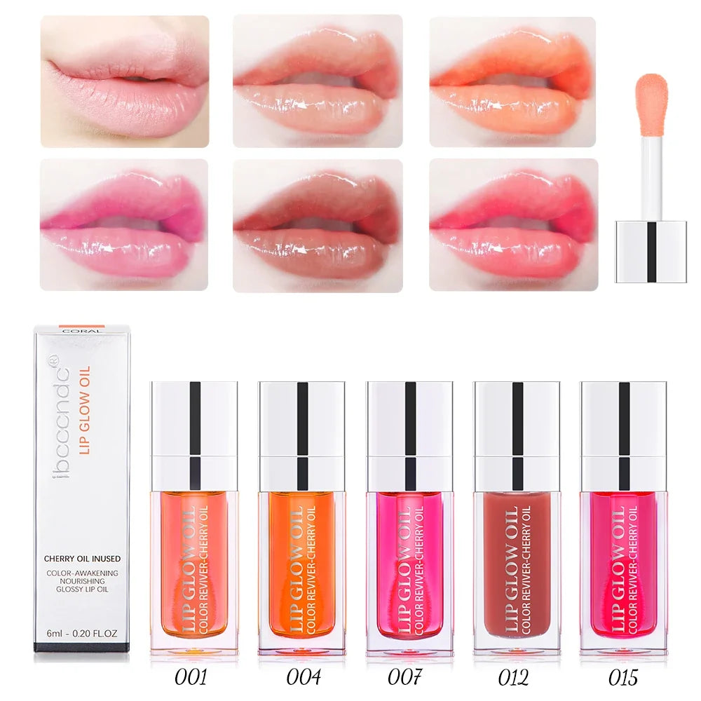 Tinted Lip Glow Oil | Plumping Gloss with Cherry Seed Oil