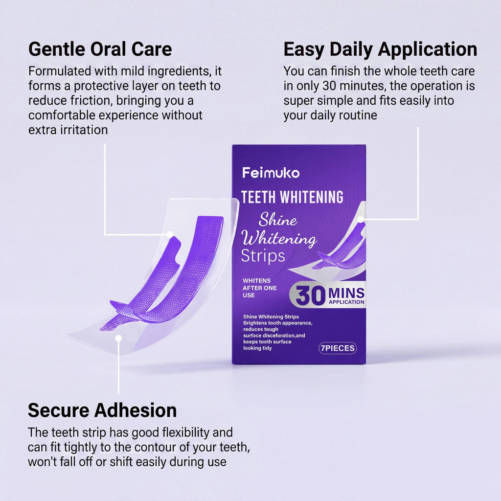 Purple Teeth Whitening Strips – 30-Min Brightening Oral Care