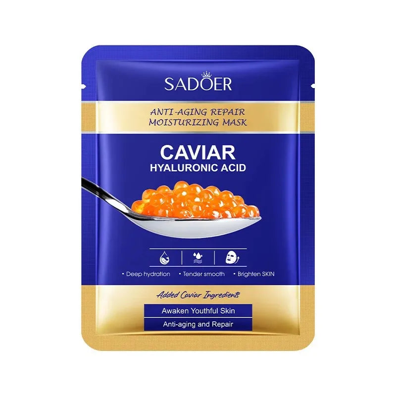 Sadoer Caviar & Hyaluronic Acid Face Masks 5-Pack | Brightening
