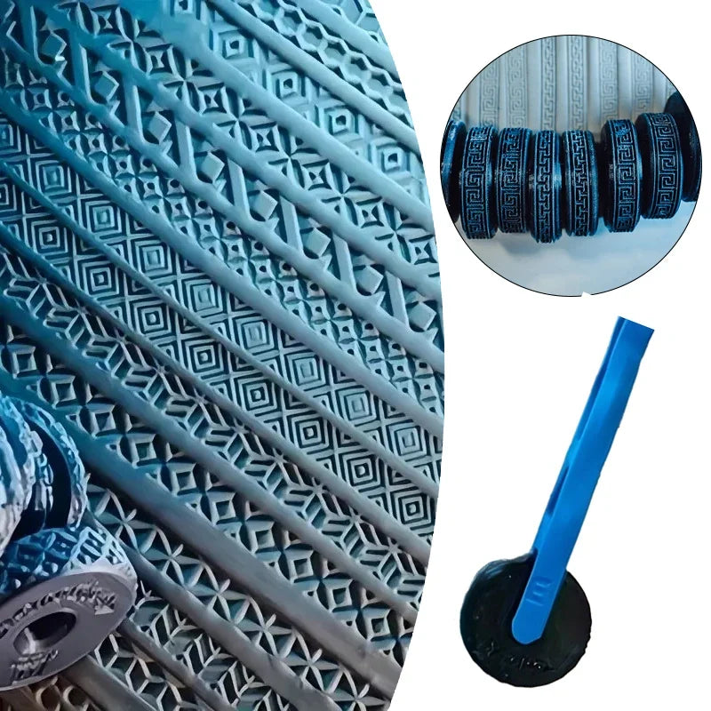 Egyptian-inspired Relief Rolling Tool Clay Texture Wheel Stamp Roller