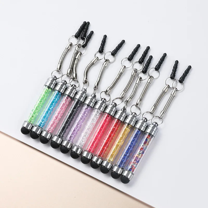 Crystal Pendant Capacitive Stylus Universal Touch Screen Pencil Cell