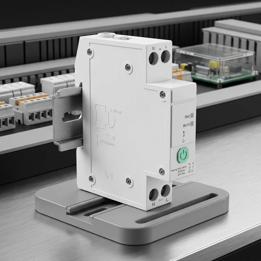 Smart Rail Switch 32A Zigbee 3.0 – Energy Monitor & Automation