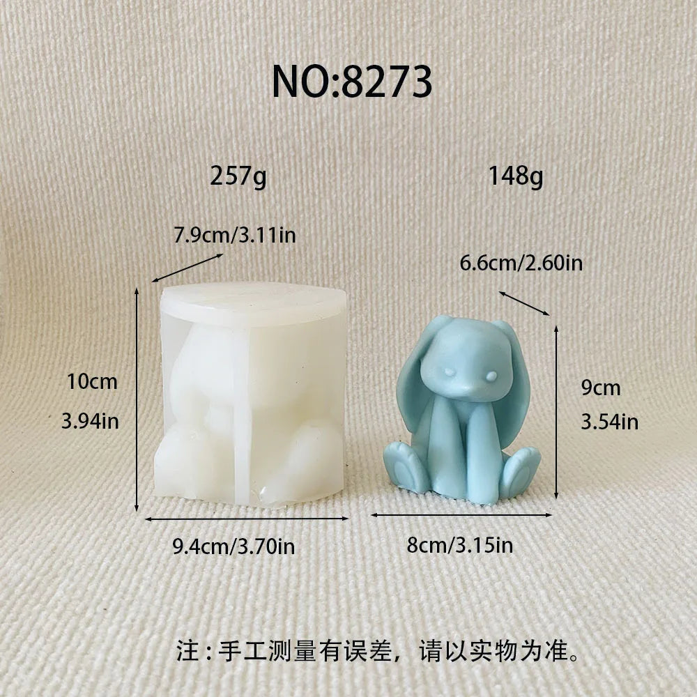 3D Rabbit Silicone Mold – Bunny Candle, Soap & Resin Mould