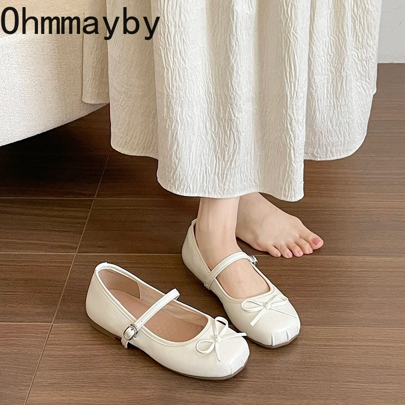 Women's Bow Mary Jane Ballet Flats – Sweet Elegant Shoes