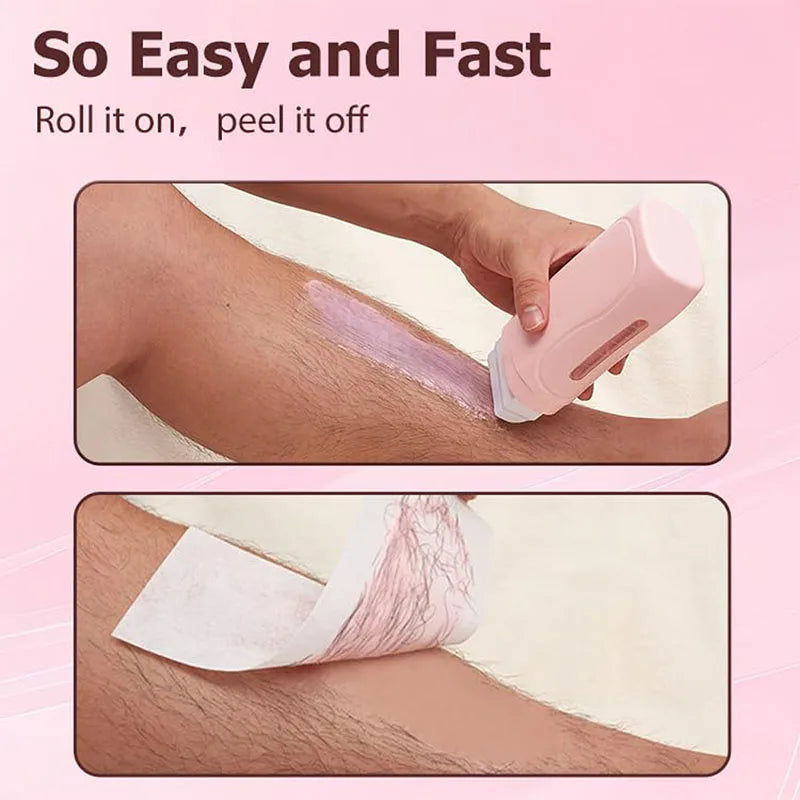 BXA 3-in-1 Roll-On Waxing Kit | Wax Heater, Cartridge & Strips